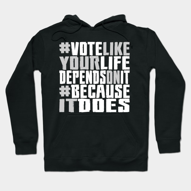 #VOTE4LIFE - White/Gray Hoodie by RaygunTeaParty